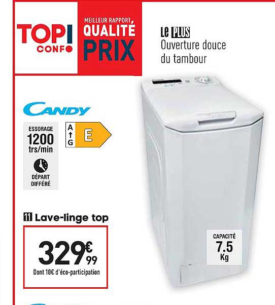 lave-linge top candy