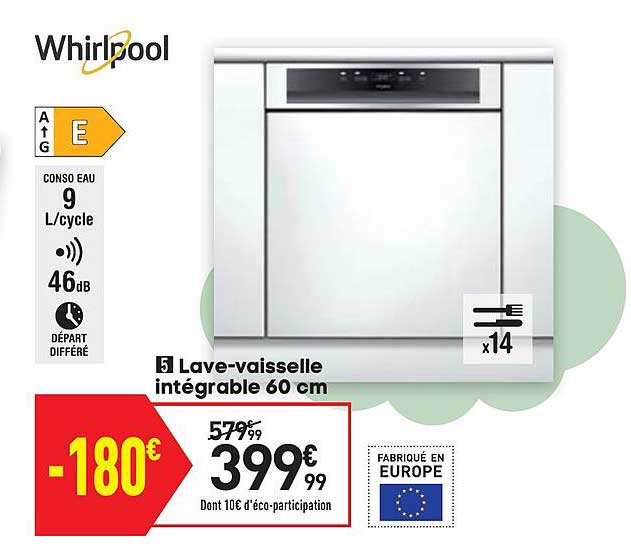 lave-vaisselle intégrable 60 cm whirlpool