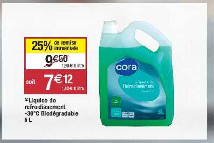 liquide de refroidissement -30° c biodégradable 25% de remise immédiate