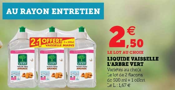 liquide vaisselle l'arbre vert