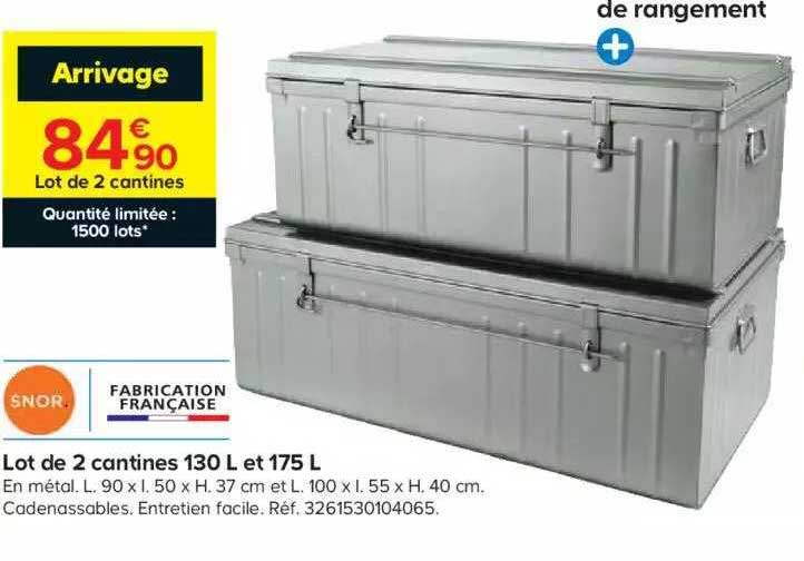 lot de 2 cantines 130 l et 175 l snor