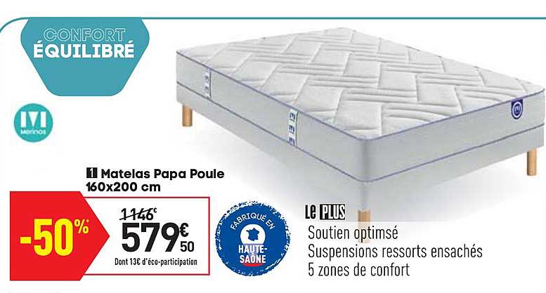 matelas papa poule 160 x 200 cm