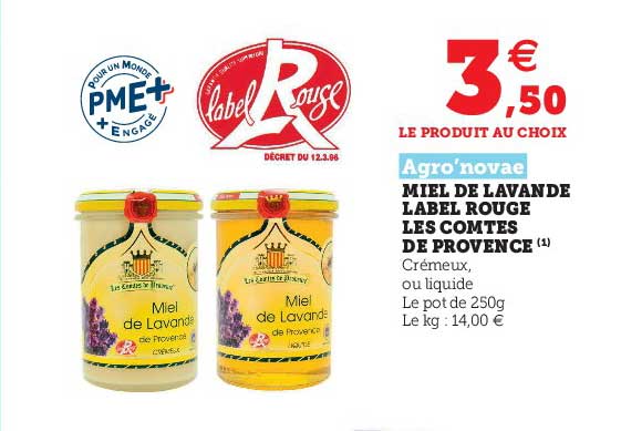 miel de lavande label rouge les comtes de provence agro'novae