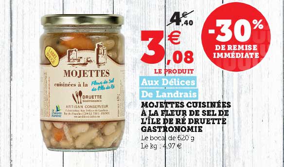 mojettes cuisinées à la fleur de sel l'île de ré druette gastronomie aux délices de landrais
