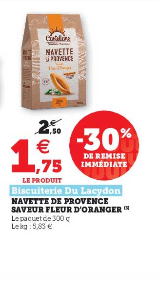 navette de provence saveur fleur d'oranger biscuiterie du lacydon