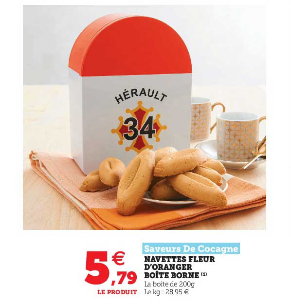 navettes fleur d'oranger boîte borne saveurs de cocagne