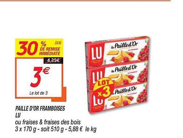 Paille D'or Framboises Lu