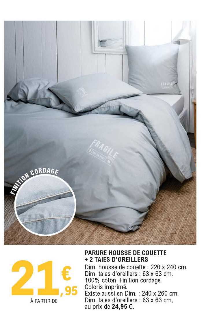 parure housse de couette + 2 taies d'oreillers