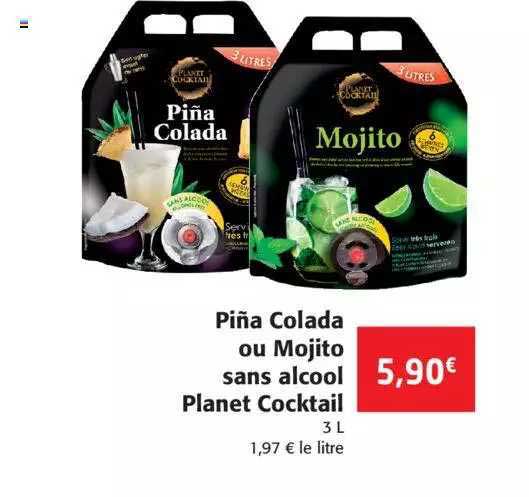 piña colada ou mojito sans alcool planet cocktail