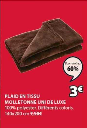 Plaid En Tissu Molletonné Uni De Luxe