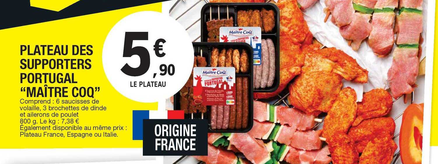 plateau des supporters portugal "maître coq"