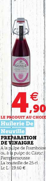 préparation de vinaigre huilerie de neuville