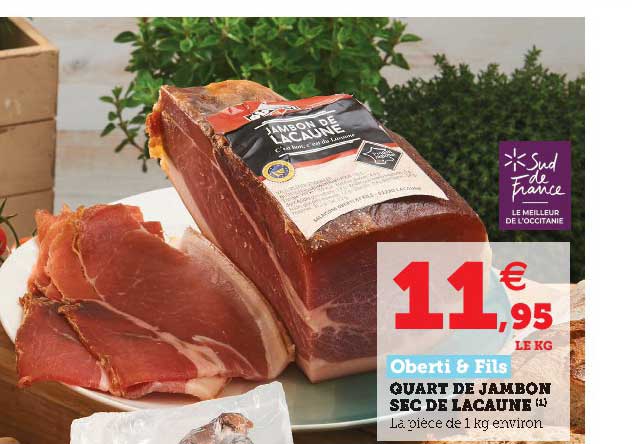quart de jambon sec de lacaune oberti & fils