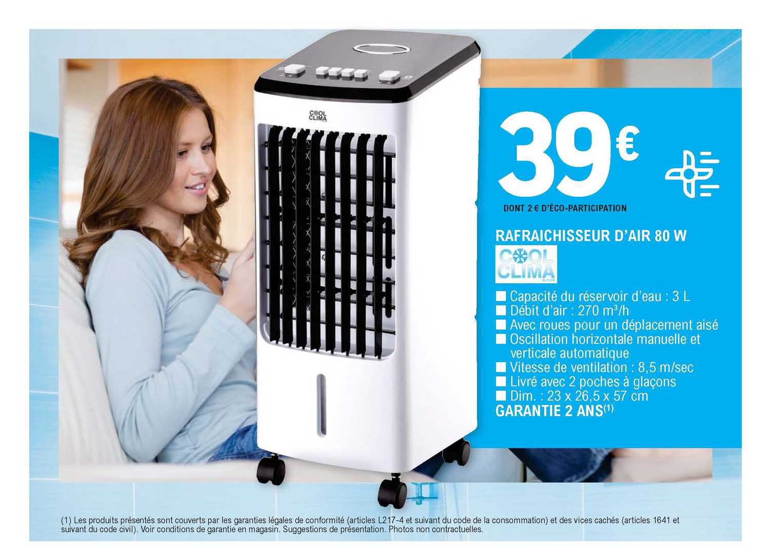 rafraichisseur d'air 80 w cool clima