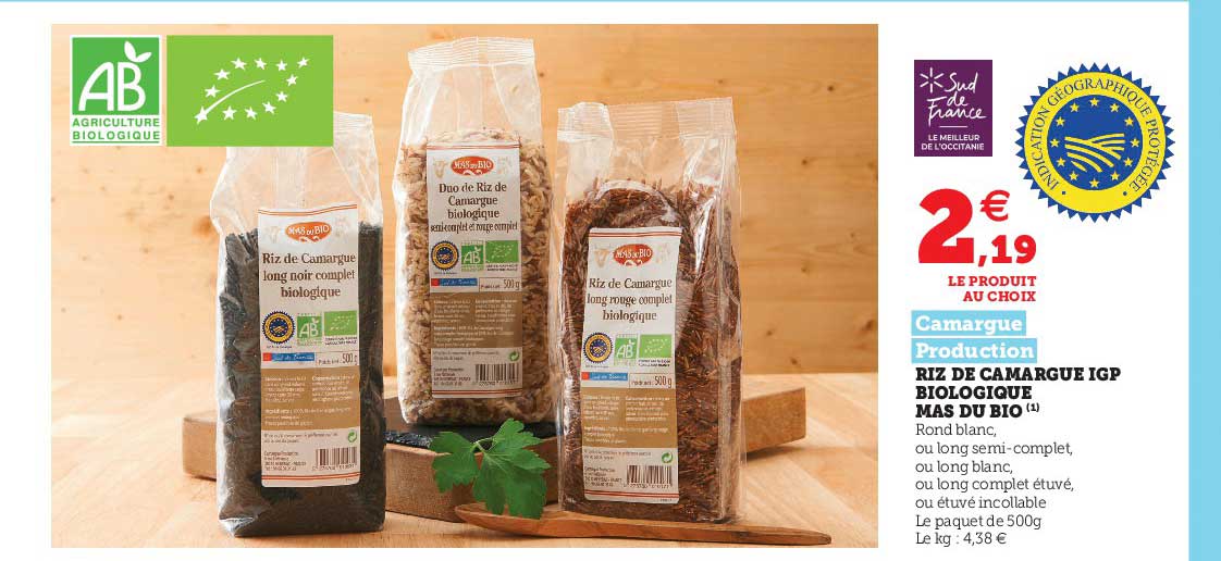 riz de camargue igp biologique mas du bio