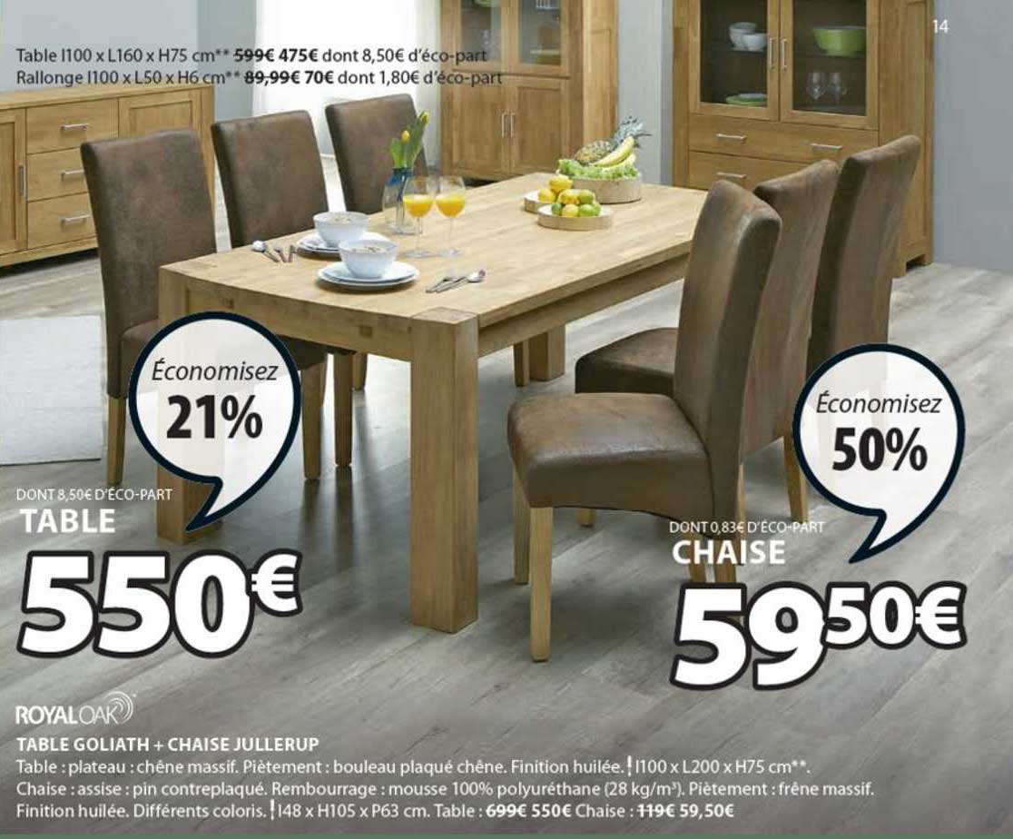 Royaloak Table Goliath + Chaise Jullerup