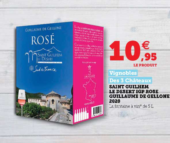 saint guilhem le desert igp rosé guillaume de gellone 2020 vignobles des 3 châteaux