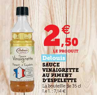 sauce vinaigrette au piment d'espelette delouis
