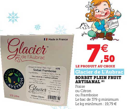 sorbet plein fruit artisanal glacier de l'aubrac