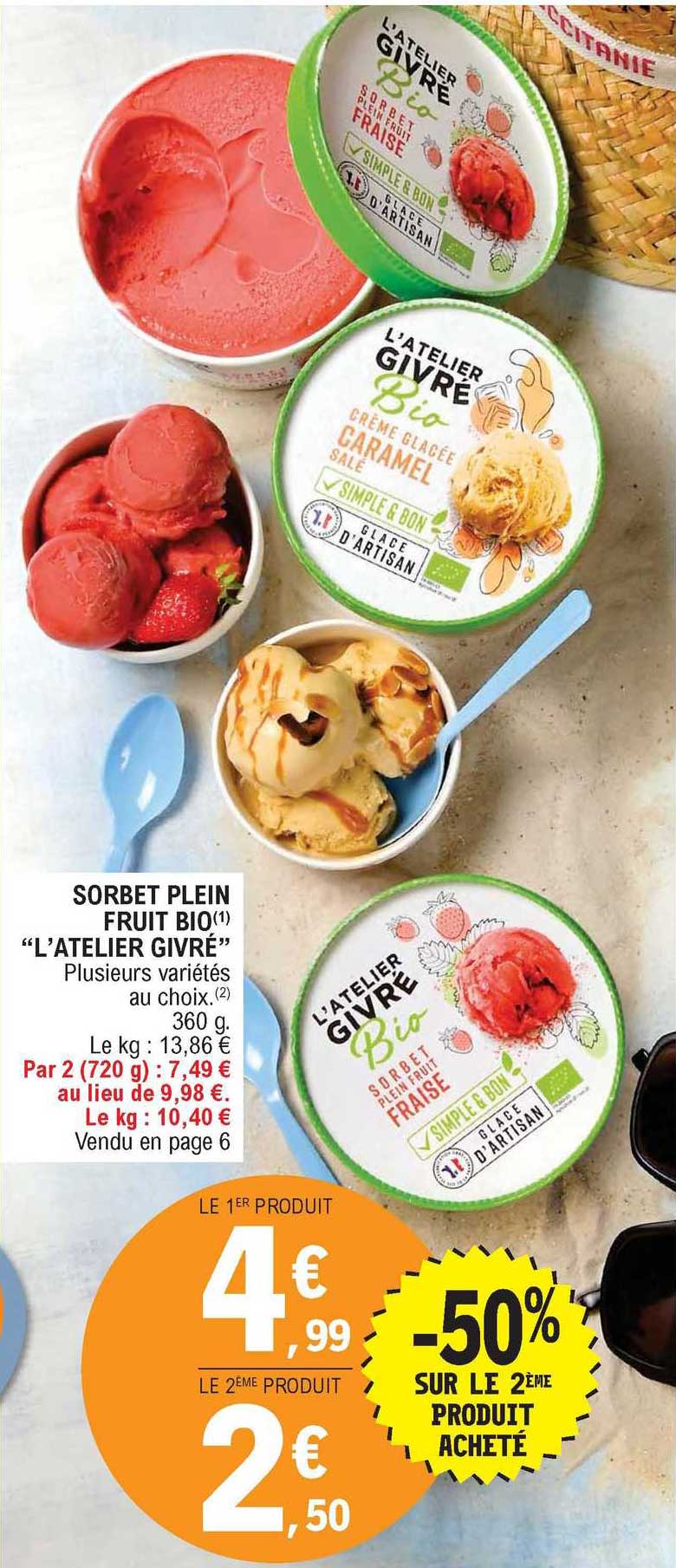 sorbet plein fruit bio "l'atelier givré"