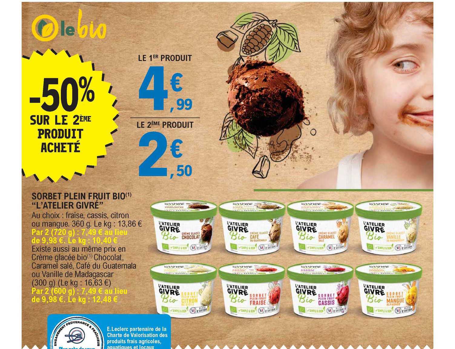 sorbet plein fruit bio "l'atelier givré"