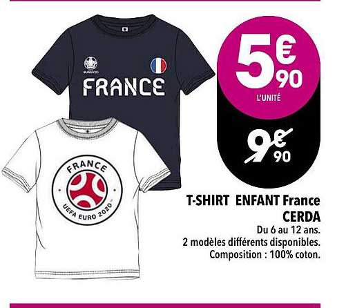 t-shirt enfant france cerda