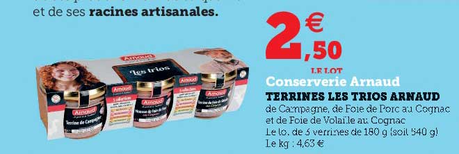terrines les trios arnaud conserverie arnaud