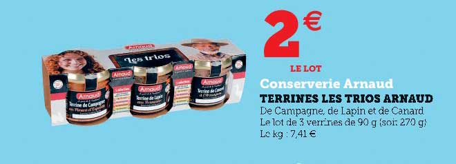 terrines les trios arnaud conserverie arnaud