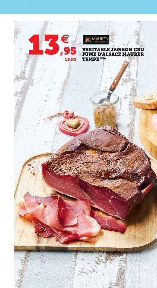Véritable Jambon Cru Fumé D'alsace Maurer Tempe