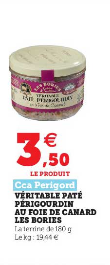 véritable pâté périgourdin au foie de canard les bories