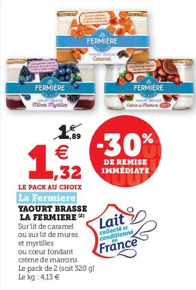 Yaourt Brassé La Fermière
