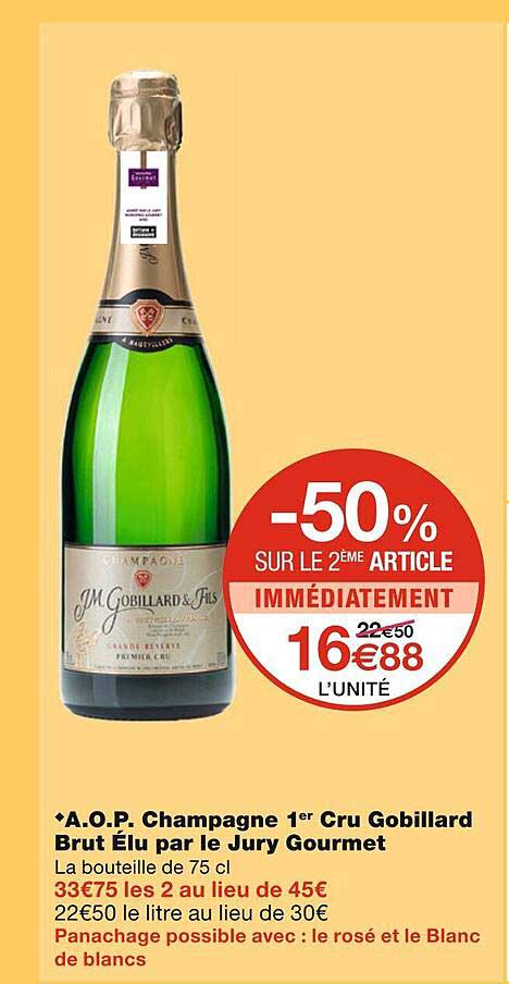 a.o.p. champagne 1er cru gobillard brut élu par le jury gourmet