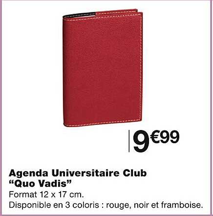 agenda universitaire club "quo vadis"