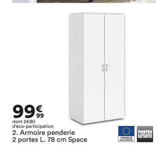 Armoire Penderie 2 Portes Space