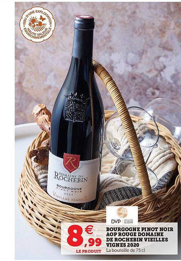 bourgogne pinot noir aop rouge domaine de rochebin vieilles vignes 2020