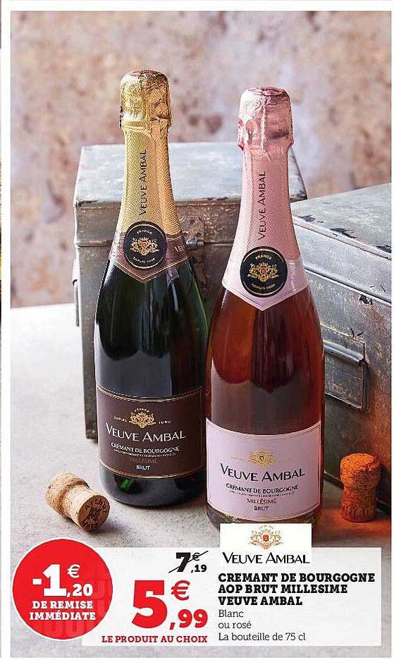 crémant de bourgogne aop brut millésimé veuve ambal