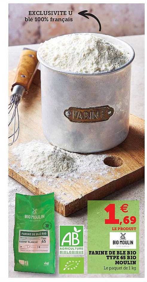 farine de blé bio type 65 bio moulin