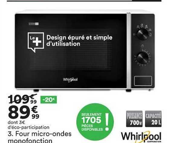 four micro-ondes monofonction whirlpool