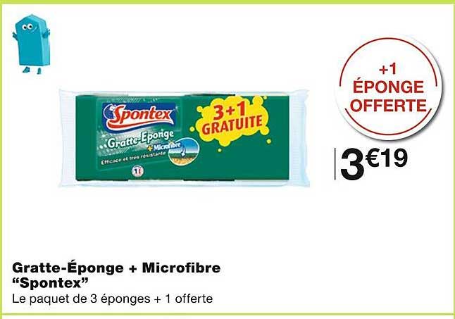 gratte-éponge + microfibre "spontex"