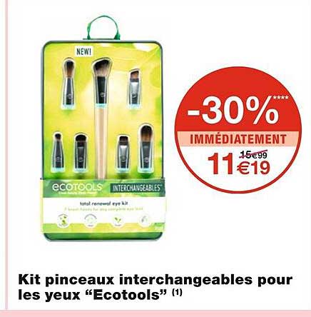 kit pinceaux interchangeables pour les yeux "ecotools"