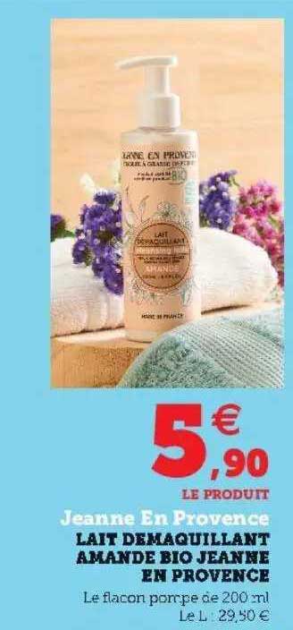 Lait Démaquillant Amande Bio Jeanne En Provence