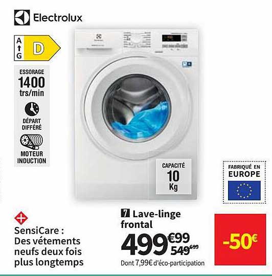 lave-linge frontal electrolux