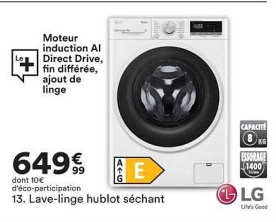 lave-linge hublot séchant lg