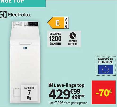 lave-linge top electrolux