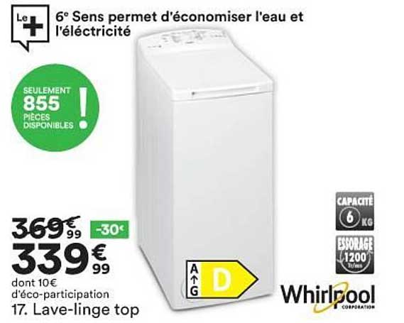 lave-linge top whirlpool