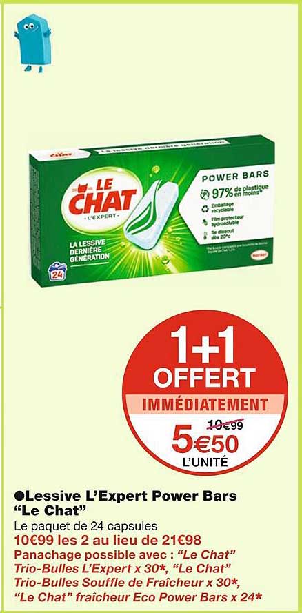 lessive l'expert power bars "le chat"