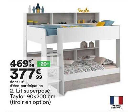 lit superposé taylor (tiroir en option)