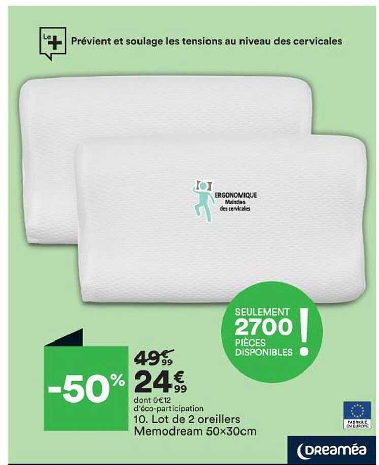 Lot De 2 Oreillers Memodream Dreaméa