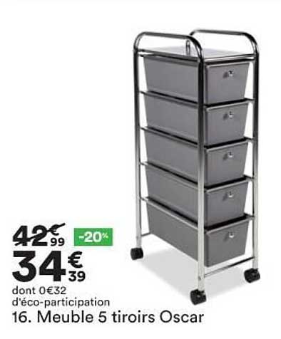 Meuble 5 Tiroirs Oscar
