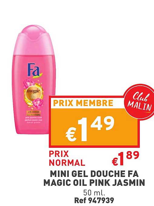 mini gel douche fa magic oil pink jasmin
